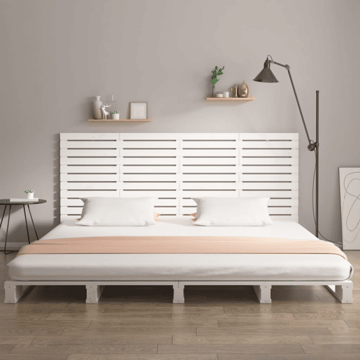 Cabeceira - Cabeceira de cama de parede 166x3x91,5cm madeira de pinho maciça branco