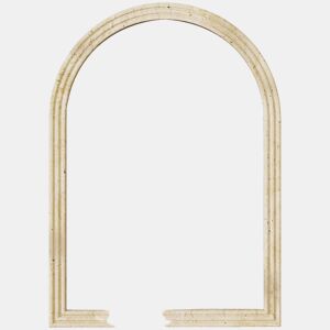 HOMCOM Espelho de Parede Arqueado Espelho de Casa de Banho 60x90 cm com Moldura de Imitação de Pedra Estilo Moderno para Sala Quarto Entrada e Corredor Bege