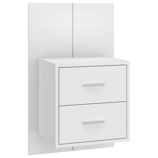 Cabeceira - Cabeceira de cama cama + armários madeira processada branco