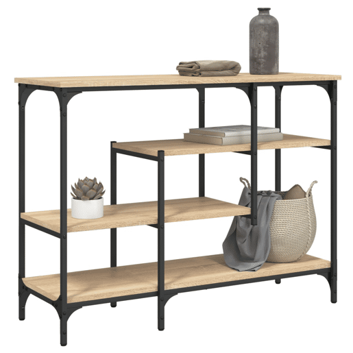 Mesa Consola - Mesa De Entrada c prateleiras 100x35x75 cm carvalho sonoma