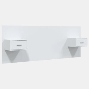 Cabeceira - Cabeceira de cama cama + armários madeira processada branco