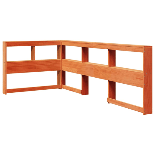 Estante Cabeceira - Cabeceira de cama forma de L 80 cm pinho maciço castanho-mel
