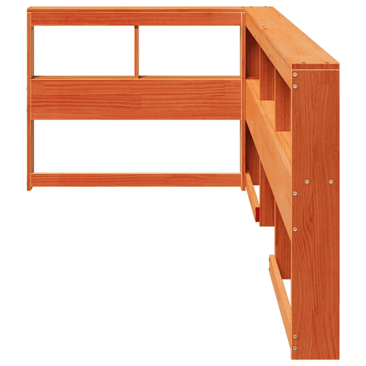 Estante Cabeceira - Cabeceira de cama forma de L 80 cm pinho maciço castanho-mel