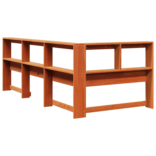 Estante Cabeceira - Cabeceira de cama forma de L 80 cm pinho maciço castanho-mel