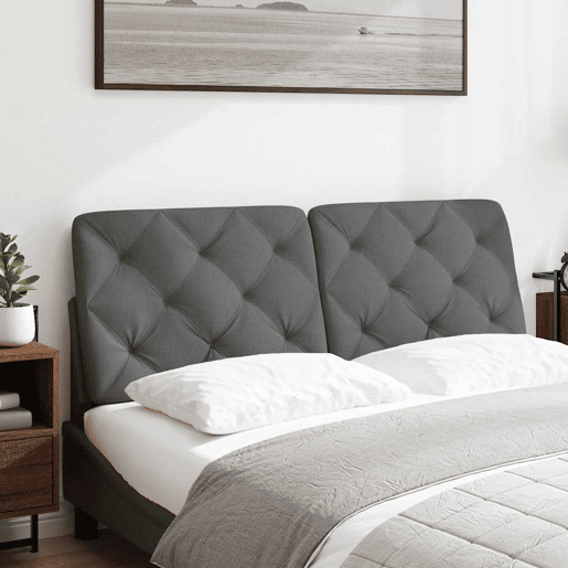 Almofadão de Cabeceira - Cabeceira de cama 120 cm tecido cinzento-escuro