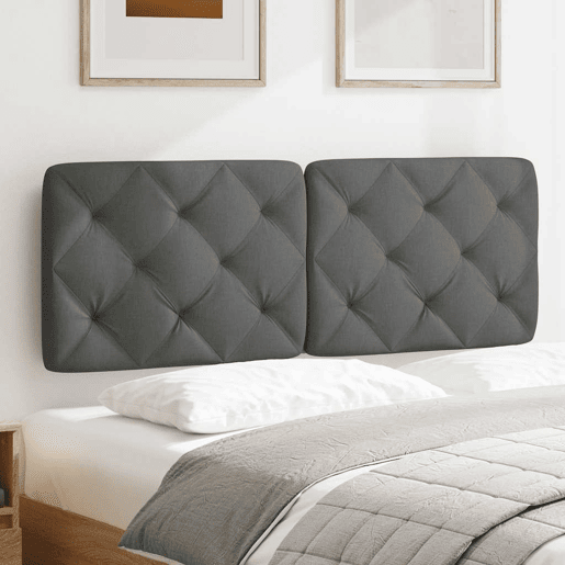 Almofadão de Cabeceira - Cabeceira de cama 120 cm tecido cinzento-escuro
