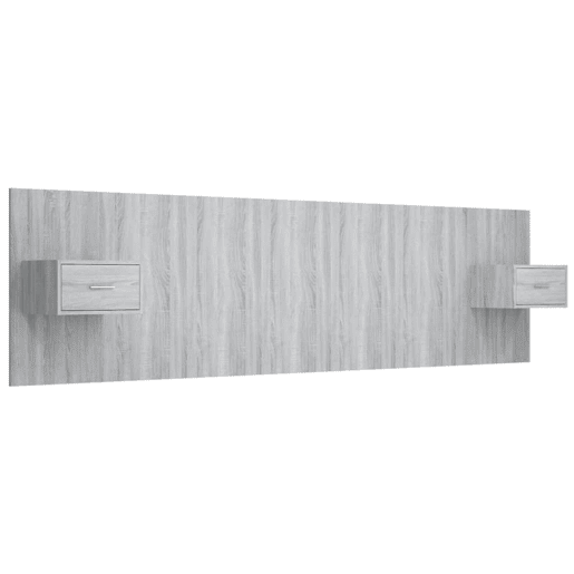 Cabeceira - Cabeceira de cama cama + armários madeira processada sonoma cinzento