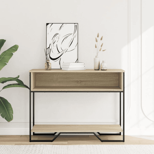Mesa Consola - Mesa De Entrada 100x35x74,5cm derivados de madeira carvalho sonoma