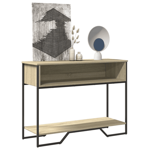 Mesa Consola - Mesa De Entrada 100x35x74,5cm derivados de madeira carvalho sonoma