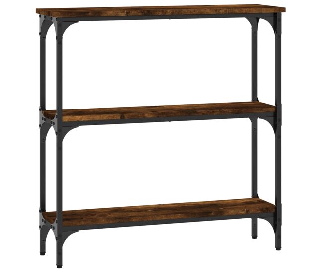 Mesa consola - mesa de entrada madera de ingeniería roble ahumado 75x22,5x75 cm