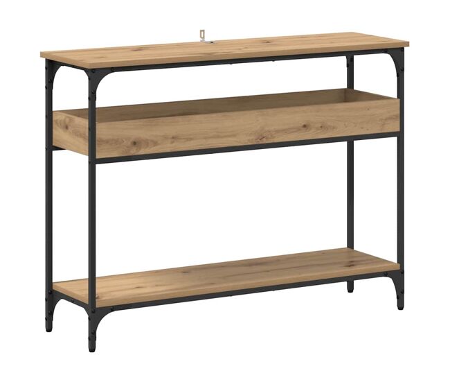Mesa consola - mesa de entrada con estante roble artisan 100 x 29 x 75 cm