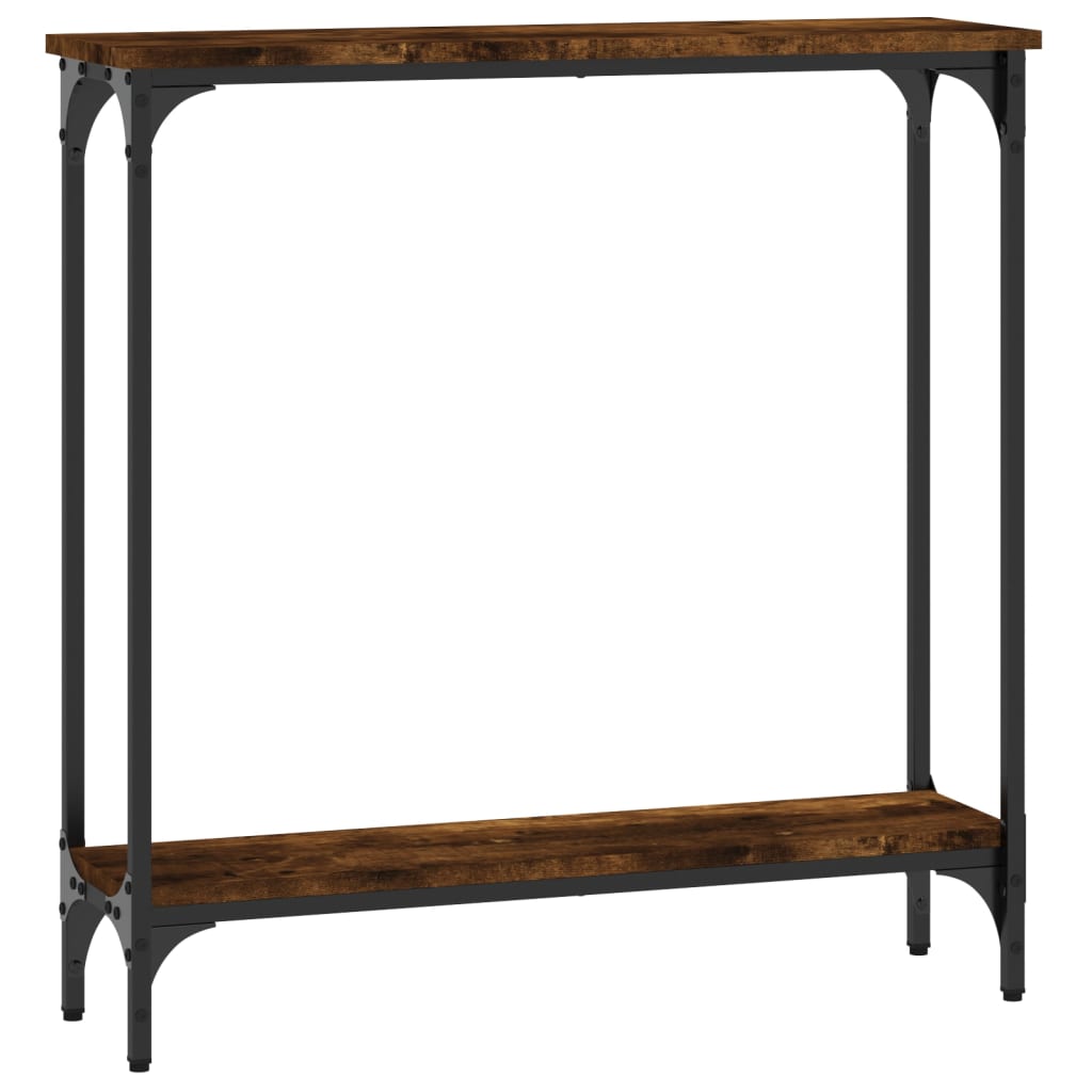 Mesa consola - mesa de entrada madera de ingeniería roble ahumado 75x22,5x75 cm