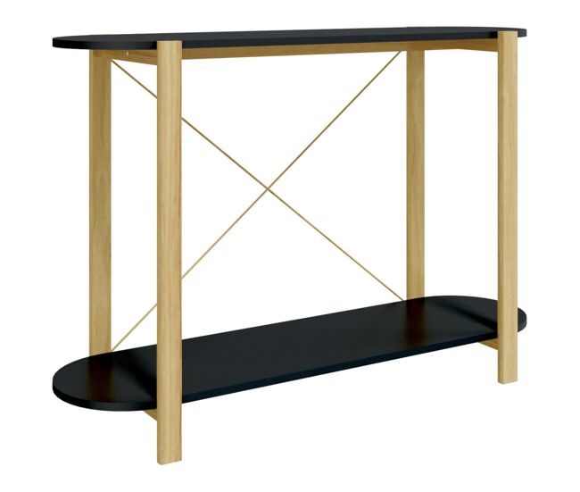 Mesa consola - mesa de entrada de madera contrachapada negro 110x38x75 cm