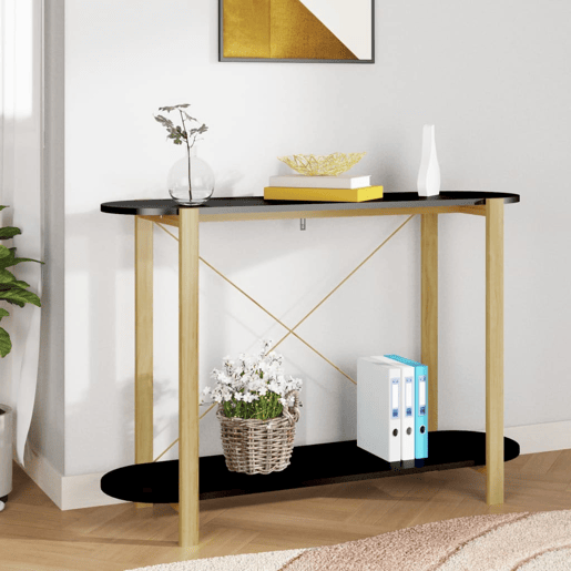 Mesa Consola - Mesa De Entrada 110x38x75 cm derivados de madeira preto