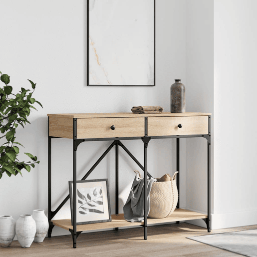 Mesa Consola - Mesa De Entrada 100x39x78,5 cm derivados madeira carvalho sonoma