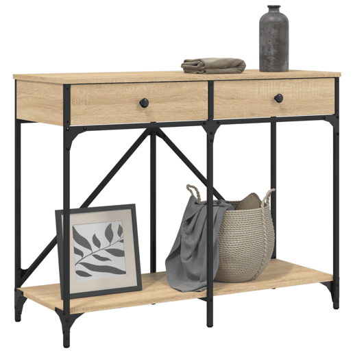 Mesa Consola - Mesa De Entrada 100x39x78,5 cm derivados madeira carvalho sonoma