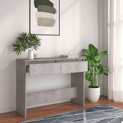 Mesa Consola - Mesa De Entrada 100x35x76,5 cm derivados madeira cinzento-cimento