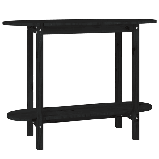 Mesa Consola - Mesa De Entrada 110x40x80 cm madeira de pinho maciça preto