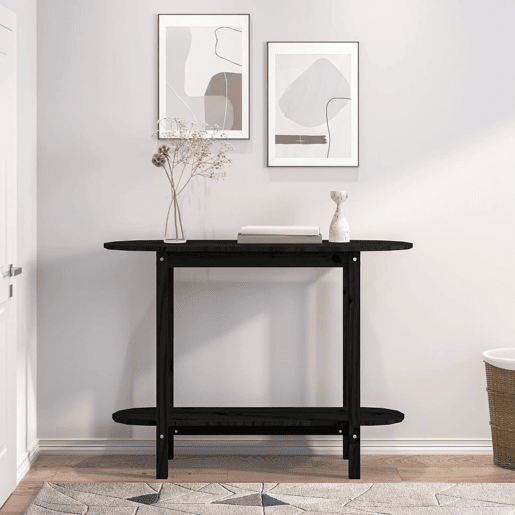 Mesa Consola - Mesa De Entrada 110x40x80 cm madeira de pinho maciça preto