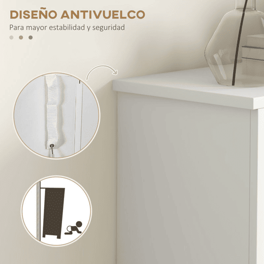 HOMCOM Sapateira Estreita com 2 Portas Sapateira para Entrada com Prateleiras Ajustáveis e Compartimento Aberto para 10 Pares de Sapatos 58x24x105 cm Branco
