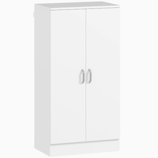 HOMCOM Sapateira de 2 Portas Sapateira para Entrada com 6 Prateleiras Ajustáveis para 14 Pares de Sapatos 55x35x108 cm Branco