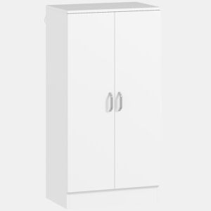 HOMCOM Sapateira de 2 Portas Sapateira para Entrada com 6 Prateleiras Ajustáveis para 14 Pares de Sapatos 55x35x108 cm Branco