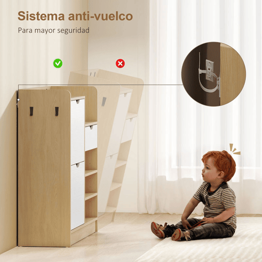 HOMCOM Sapateira Estreita com 2 Portas Sapateira para Entrada com Prateleiras Ajustáveis Gaveta Prateleiras Abertas 4 Ganchos para 14 Pares de Sapatos 93x30x90 cm Madeira e Branco