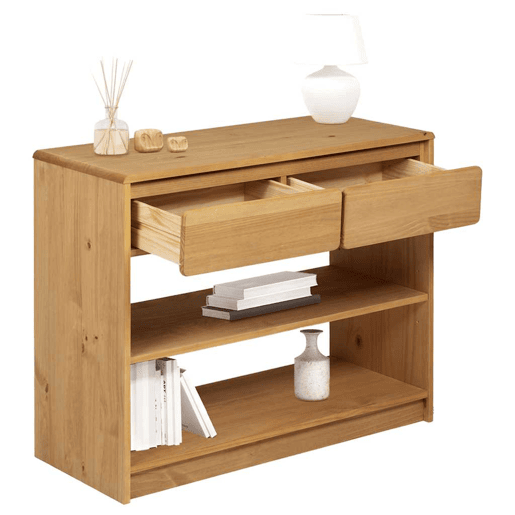 Mesa Consola - Mesa De Entrada SAUDA 89,5x36,5x73 cm pinho maciço cor carvalho