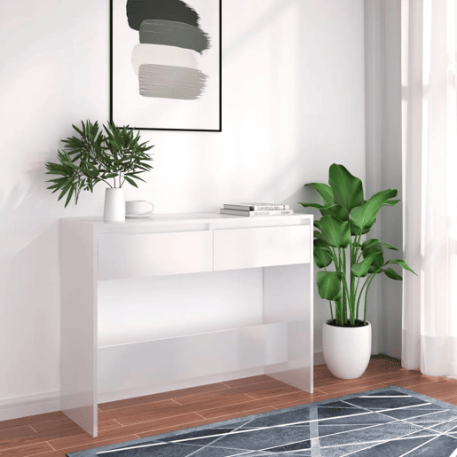 Mesa Consola - Mesa De Entrada 100x35x76,5 cm derivados de madeira branco