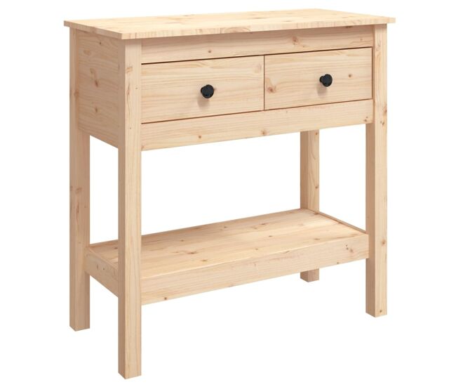 Mesa consola - mesa de entrada madera maciza de pino 75x35x75 cm