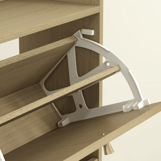 HOMCOM Sapateira Estreita com 4 Portas de Vime Sapateira para Entrada com Prateleiras Ajustáveis para 16 Pares de Sapatos para Espaços Reduzidos 104,5x24x88 cm Madeira