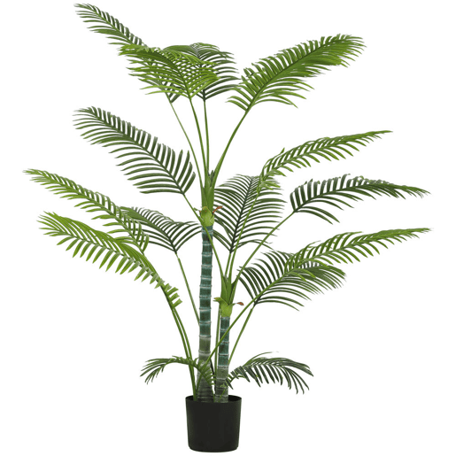HOMCOM Planta Artificial Decorativa 170 cm Palmeira Artificial com Vaso e Folhas para Interior Casa Sala Escritório Verde
