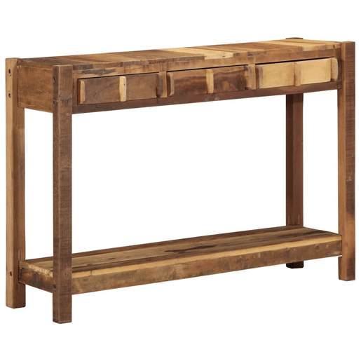 Mesa Consola - Mesa De Entrada Castanho 107 x 33 x 76 cm Madeira recuperada maciça