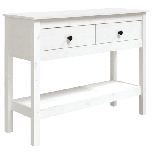 Mesa Consola - Mesa De Entrada 100x35x75 cm pinho maciço branco