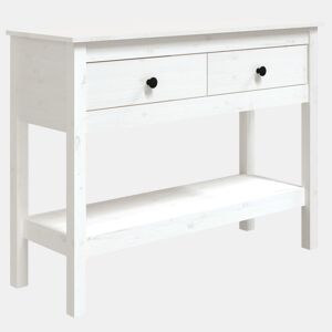 Mesa Consola - Mesa De Entrada 100x35x75 cm pinho maciço branco