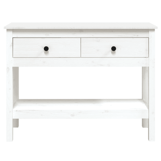 Mesa Consola - Mesa De Entrada 100x35x75 cm pinho maciço branco