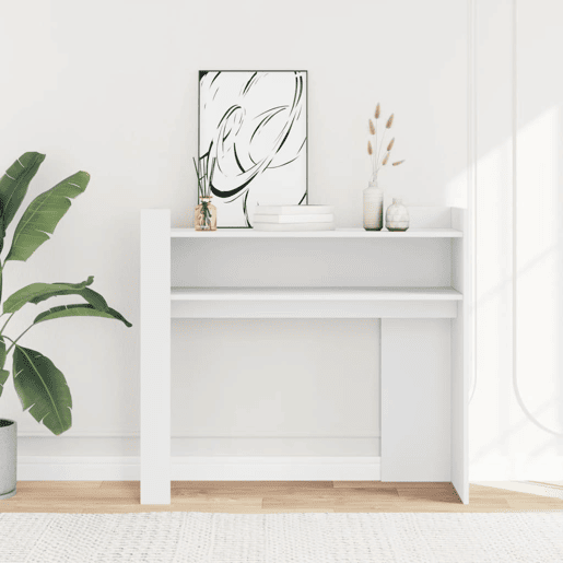 Mesa Consola - Mesa De Entrada 100x35x90 cm derivados de madeira branco