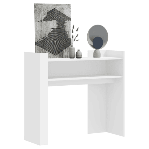 Mesa Consola - Mesa De Entrada 100x35x90 cm derivados de madeira branco