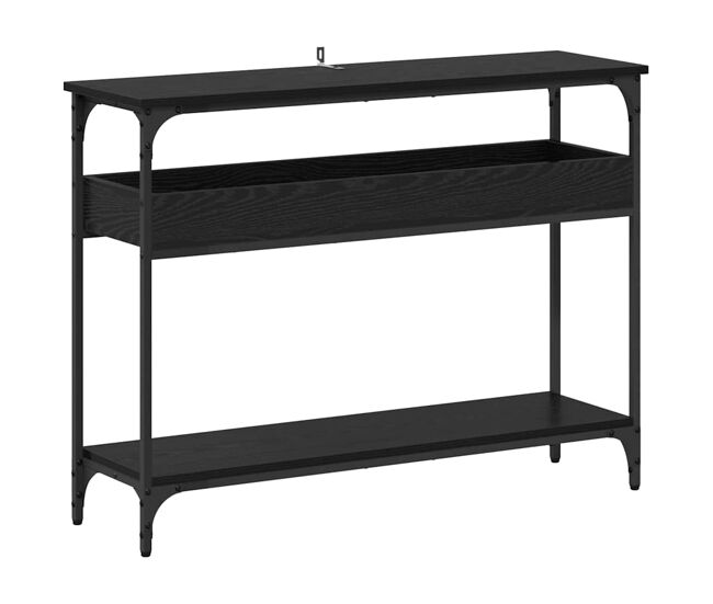 Mesa consola - mesa de entrada roble negro 100 x 29 x 75 cm madera contrachapada