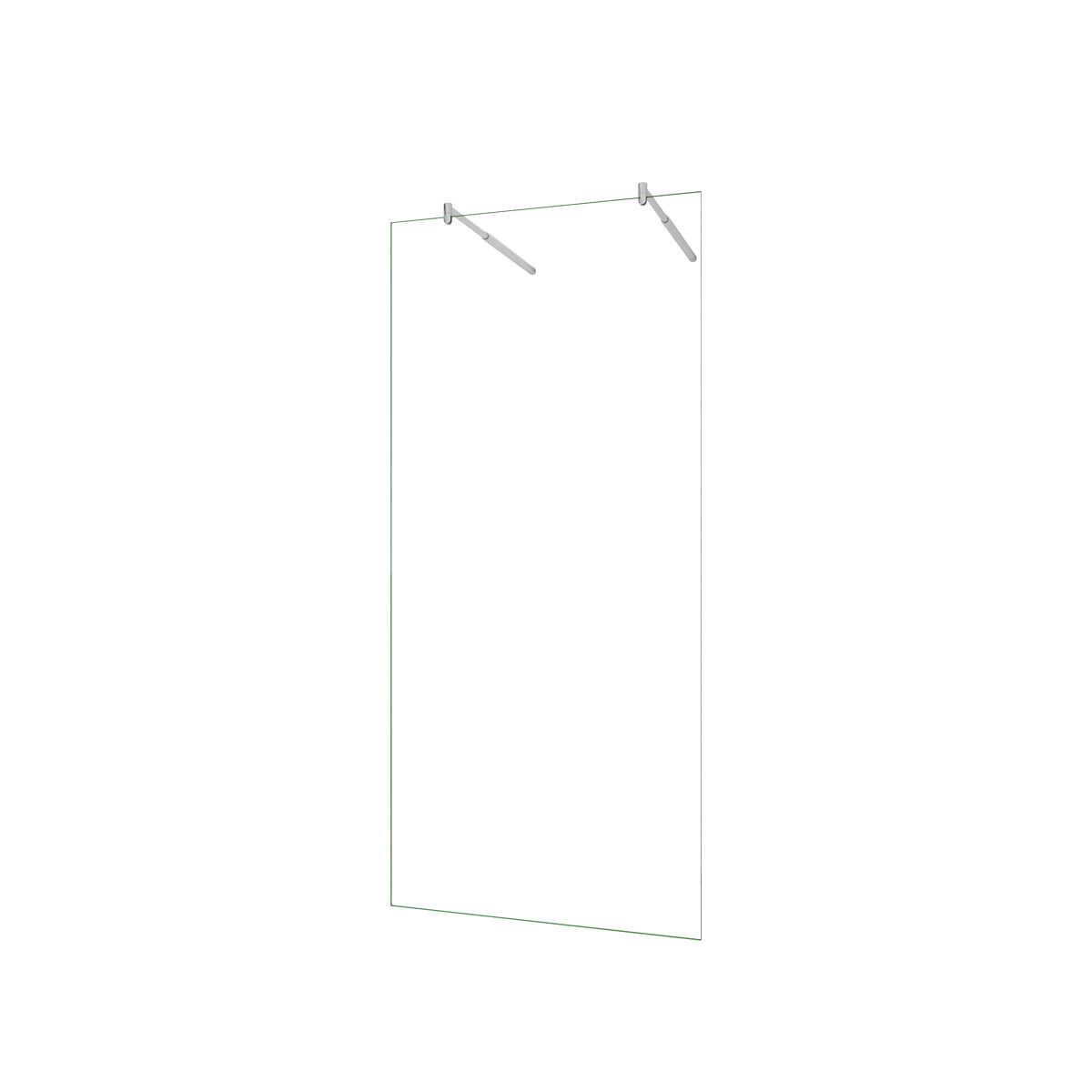 Mampara de ducha fija vidrio antical 8mm 137x200cm con dos barras ajustables 70-120cm