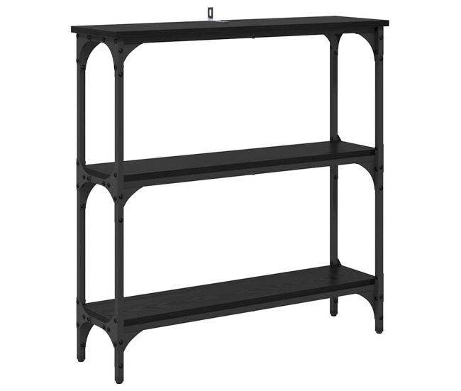Mesa consola - mesa de entrada con estante roble negro 75 x 22.5 x 75 cm