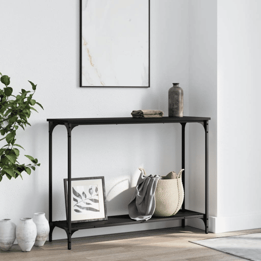 Mesa Consola - Mesa De Entrada 101x30,5x75 cm derivados de madeira preto