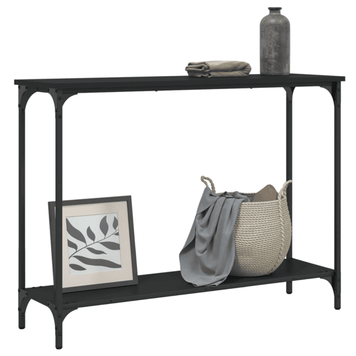 Mesa Consola - Mesa De Entrada 101x30,5x75 cm derivados de madeira preto