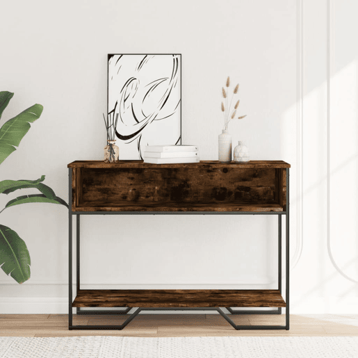 Mesa Consola - Mesa De Entrada 100x35x74,5cm derivados de madeira carvalho fumado