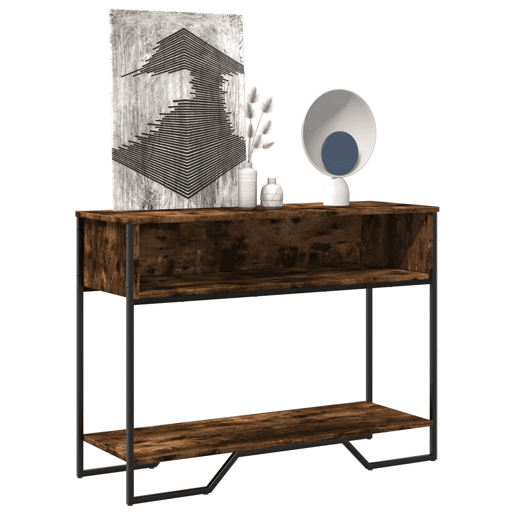 Mesa Consola - Mesa De Entrada 100x35x74,5cm derivados de madeira carvalho fumado
