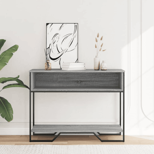 Mesa Consola - Mesa De Entrada 100x35x74,5 cm derivados madeira cinzento sonoma