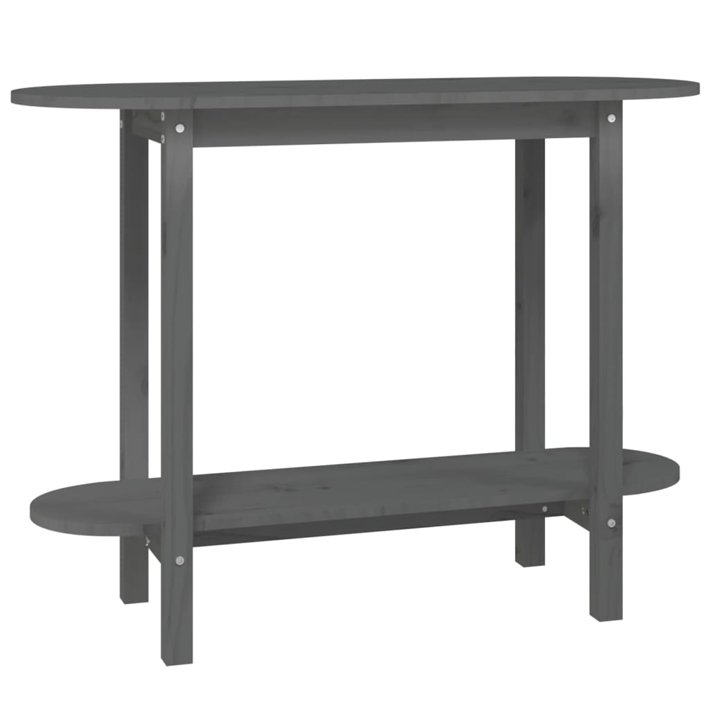 Mesa consola - mesa de entrada de madera maciza de pino gris 110x40x80 cm