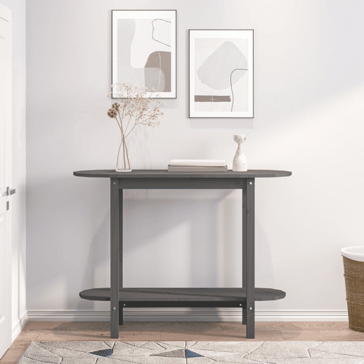 Mesa Consola - Mesa De Entrada 110x40x80 cm madeira de pinho maciça cinzento