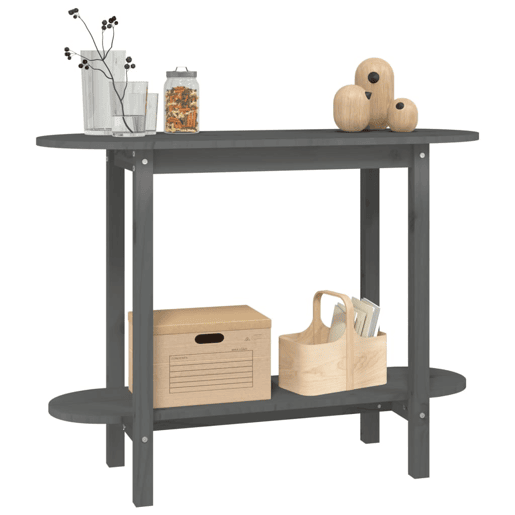 Mesa Consola - Mesa De Entrada 110x40x80 cm madeira de pinho maciça cinzento