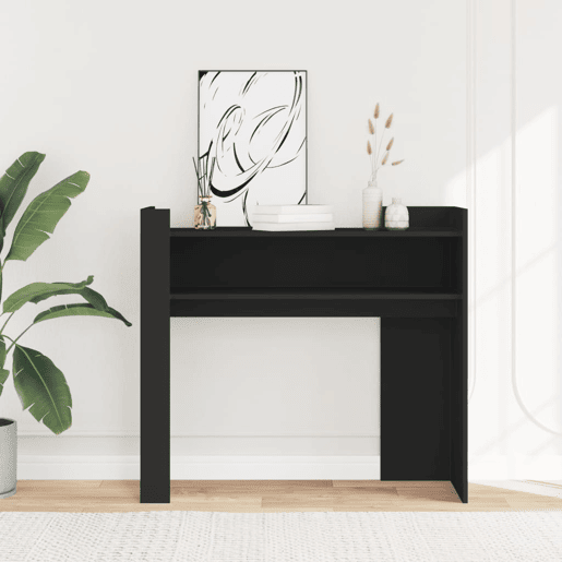 Mesa Consola - Mesa De Entrada 100x35x90 cm derivados de madeira preto
